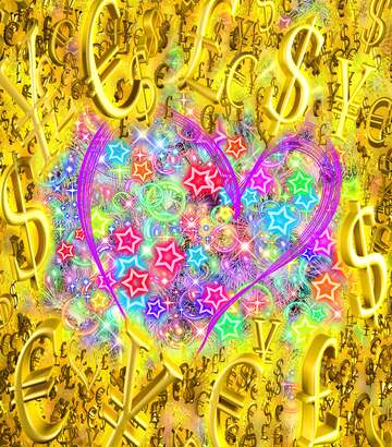 FX №200130  Background love heart Sale offer discount template Gold money frame border 3d currency symbols...