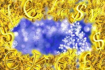 FX №200091  Background Christmas Sales Sale offer discount template Gold money frame border 3d currency...