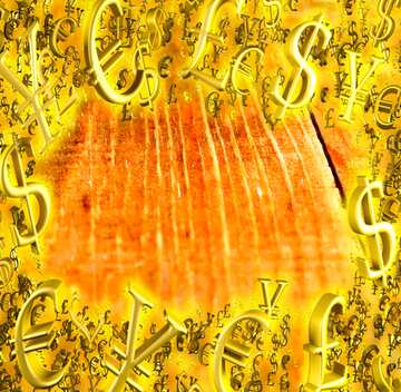 FX №200260  Sale offer discount template Wood Texture Background Boards Gold money frame border 3d currency...
