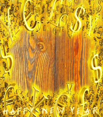 FX №200350  Sale offer discount template Stained wood texture Gold money frame border 3d currency symbols...
