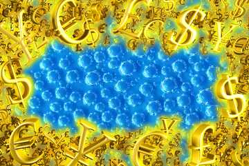 FX №200047  The texture of the bubbles Sale offer discount template Gold money frame border 3d currency...