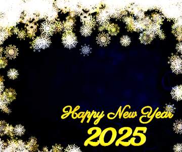 FX №200074 New year 2024 blue background with snowflakes Sale offer discount template Gold money frame border...