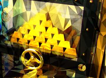 FX №200825 Safe with gold Polygonal background with triangles