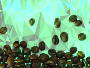 FX №200694 Grain green coffee Polygon background with triangles