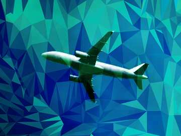 FX №200687 Passenger plane Polygon background with triangles