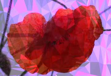 FX №200999 Flower poppy red Polygon background with triangles