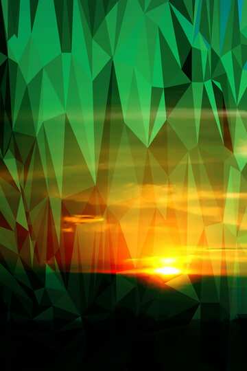 FX №200698 Beautiful sunset Polygon background with triangles