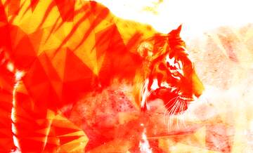FX №200840 Beautiful tiger Polygon background with triangles