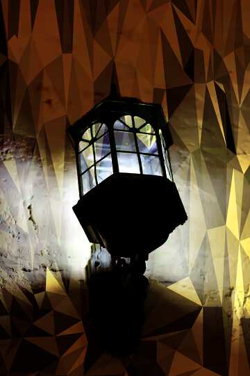 FX №200636 Old lantern Polygon background with triangles blue