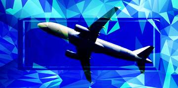 FX №200953 Passenger plane Polygon background with triangles frame template