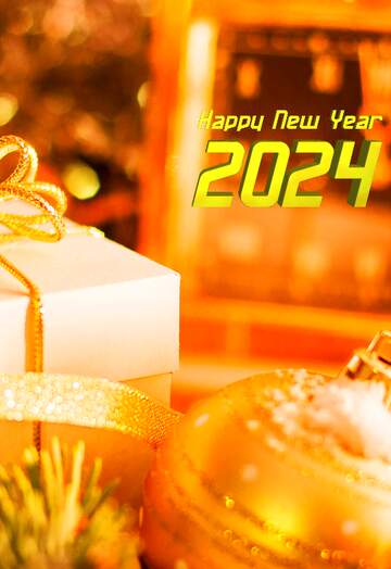 FX №200714 Greeting card with  happy new year 2024