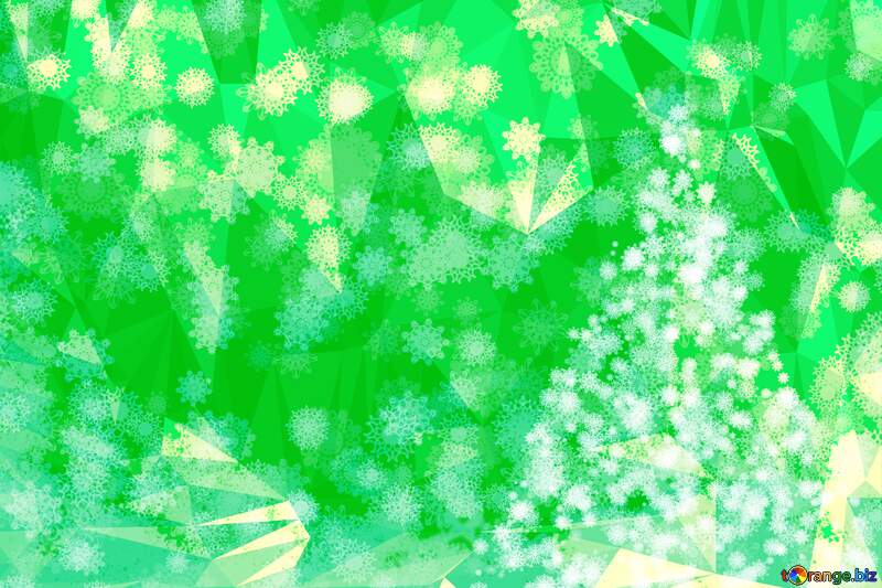 Beautiful polygon Christmas tree triangles light green  background №40678