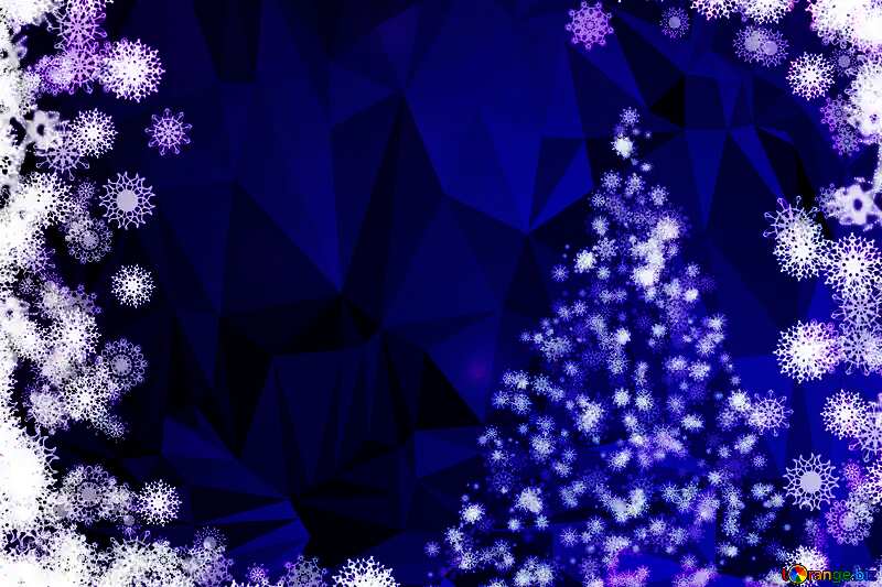Background clipart Christmas tree with snowflakes Polygon background with triangles blue №40697