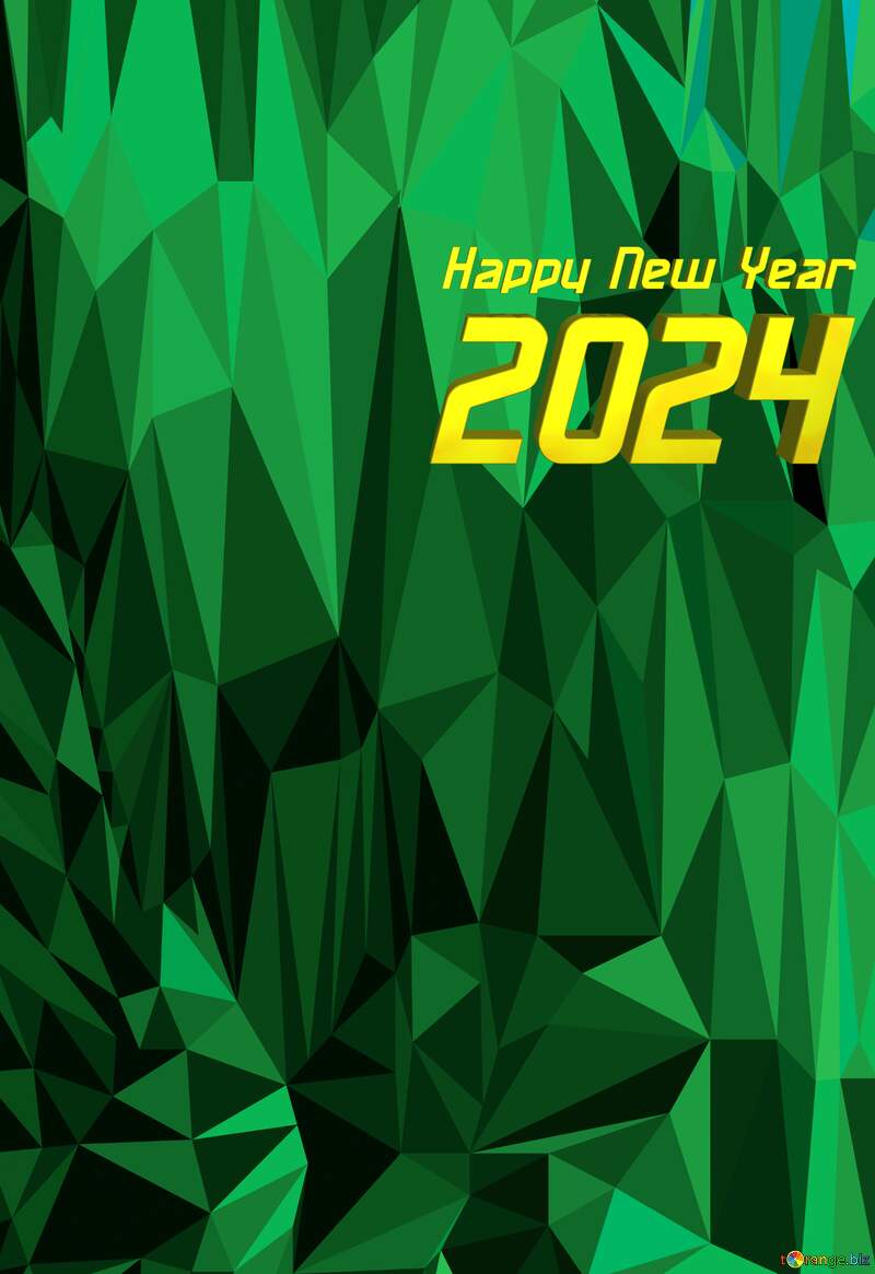 Congratulations New year. 2024 Polygon background with triangles №6354