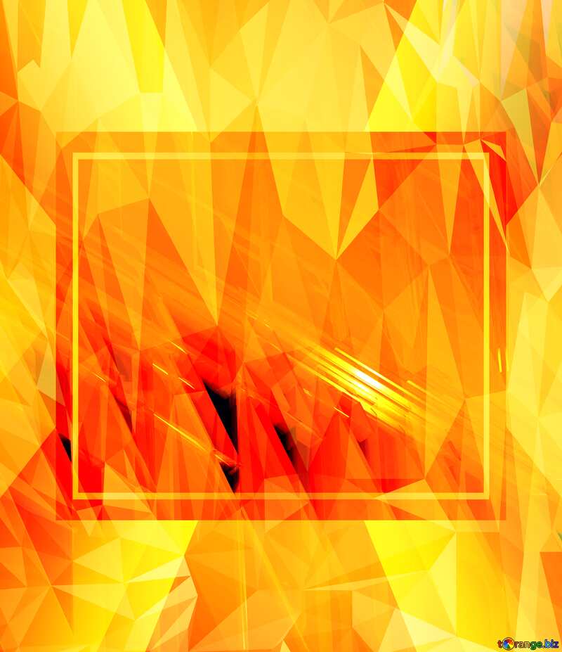 Orange frame border polygonal futuristic Polygon background with triangles №51525