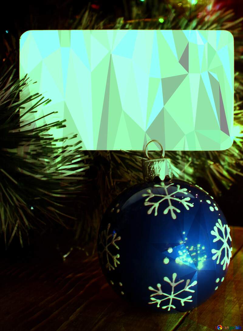 Christmas invitation background green blank Polygon background with triangles №37842