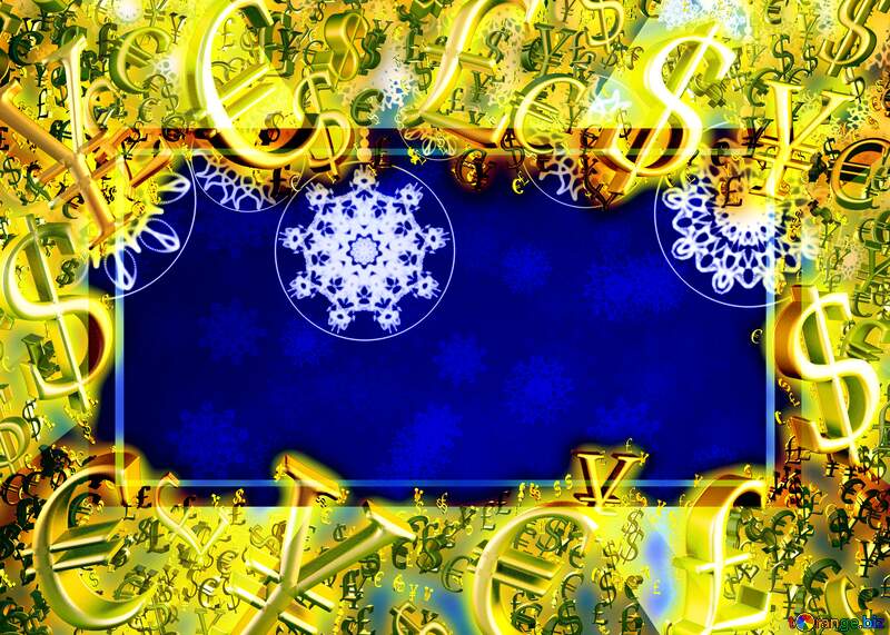  Christmas Sales design Clipart Gold money frame border 3d currency symbols business template №40711