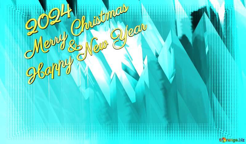 Merry Christmas And Happy New Year 2024 Background Abstract Shape Futuristic Sale offer discount template White frame border offset №51524