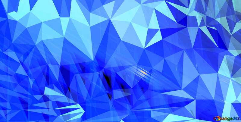 Blue futuristic shape.  Glass polygonal triangle lights mirrors pattern  design. №51525