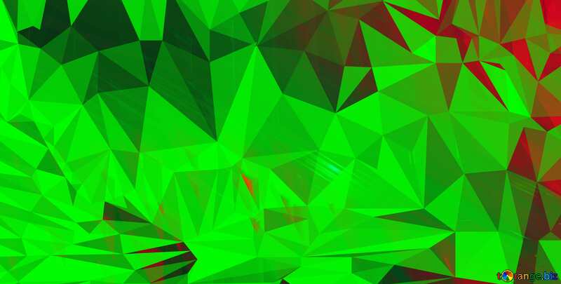 Green futuristic shape.  Glass polygonal triangle lights mirrors pattern  design. №51525