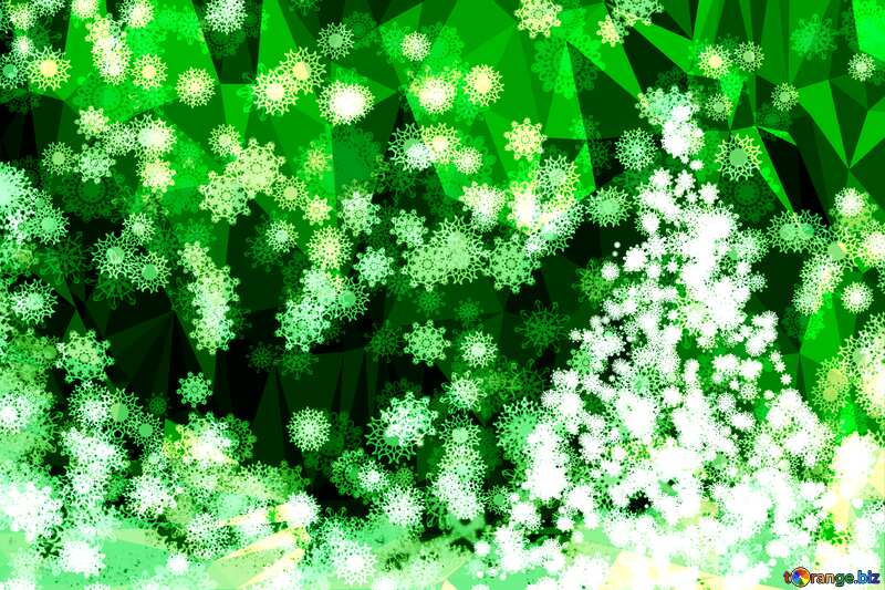 Beautiful polygon Christmas tree triangles dark green  background №40678