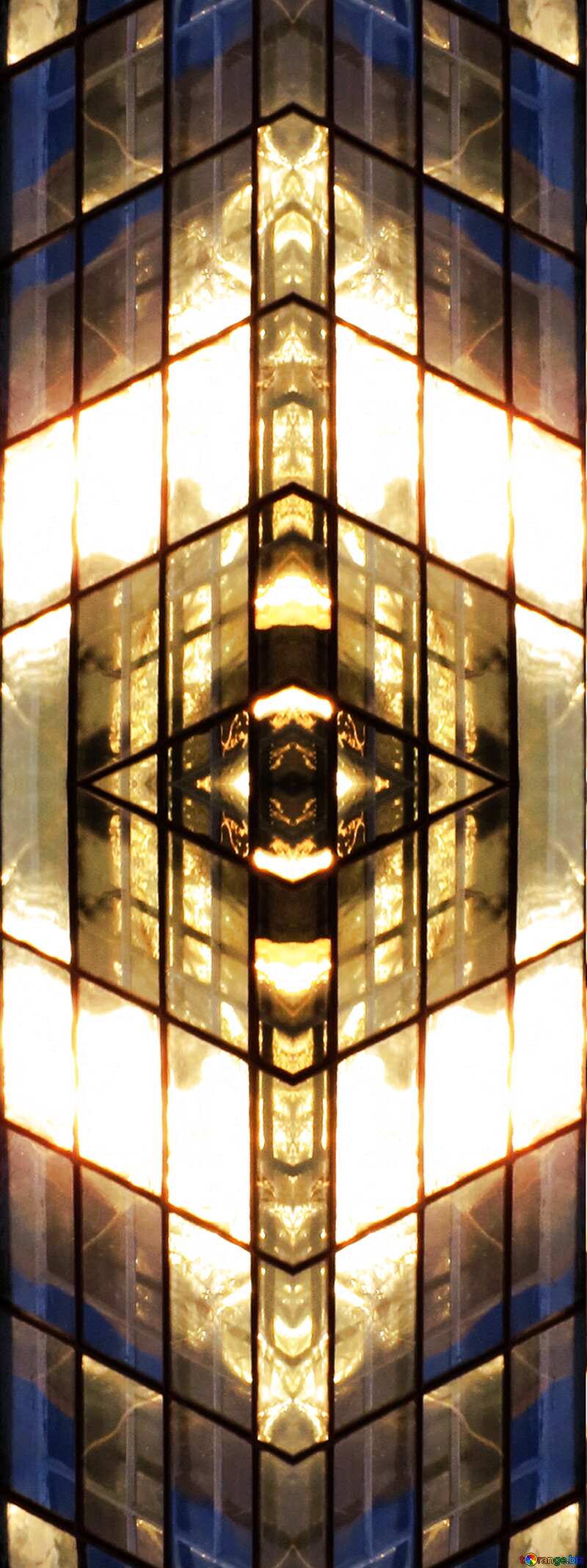 The sun is reflected in the windows geometrical  pattern №41135