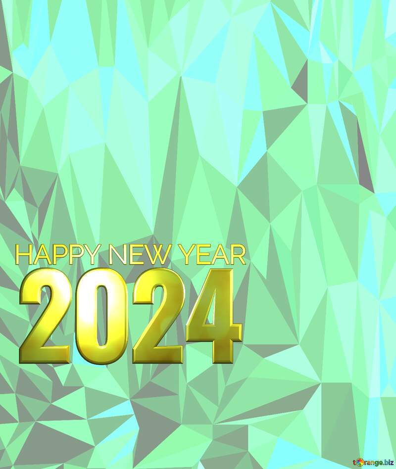 Colorful lines frame happy new year 2024 Polygon background with triangles №49681