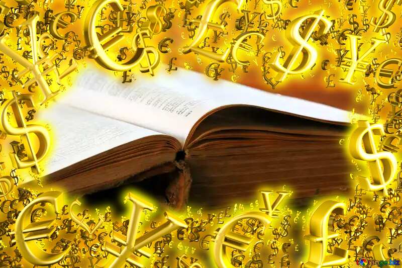  Open book Sale offer discount template Background Gold money frame border 3d currency symbols business template №33988