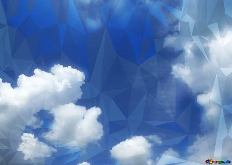 Sky with clouds Polygon background with triangles №31600