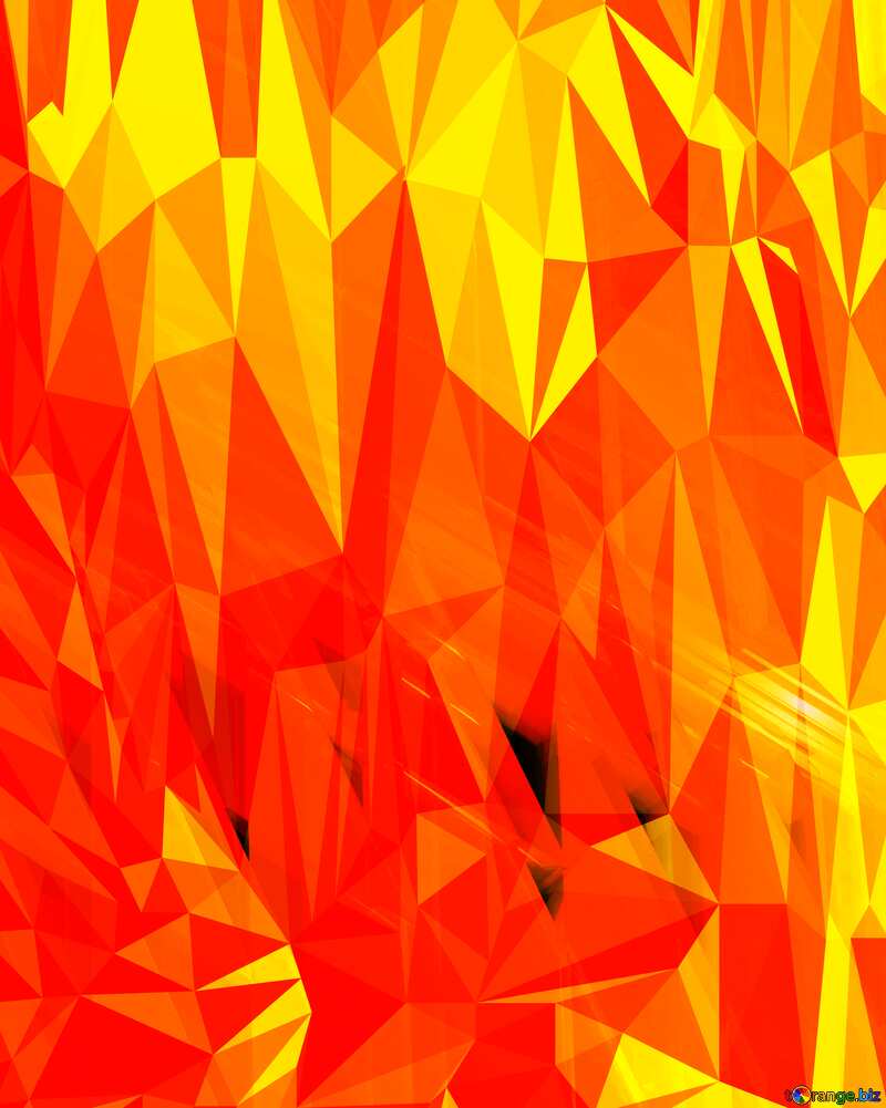 Orange Polygon background with triangles №51525