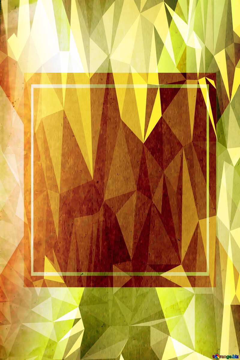 Texture yellow old smooth paper Polygon background with triangles frame business template №33004