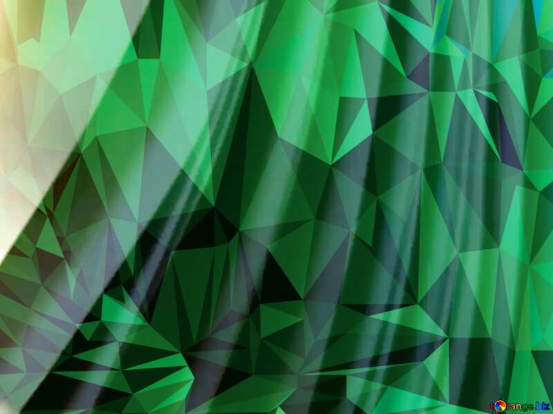 Sheets of paper Polygon background with triangles green №27384