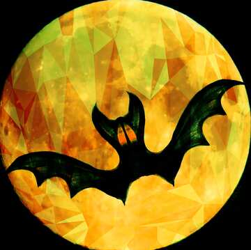 FX №201111 Halloween bat moon Polygon abstract geometrical background with triangles