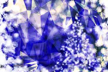 FX №201150 Christmas blue Tree Polygon abstract geometrical background with triangles