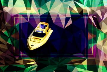 FX №201925 Children Boat Polygon abstract geometrical background with triangles