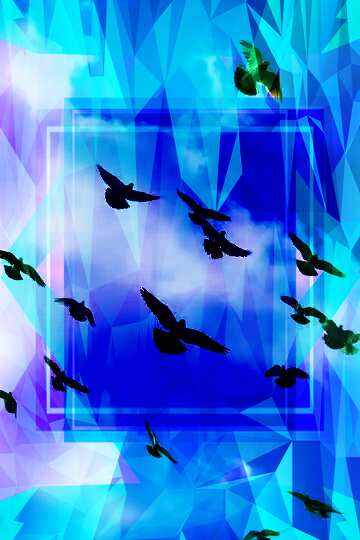 FX №201790 Pigeons Illustration Polygon abstract geometrical background with triangles
