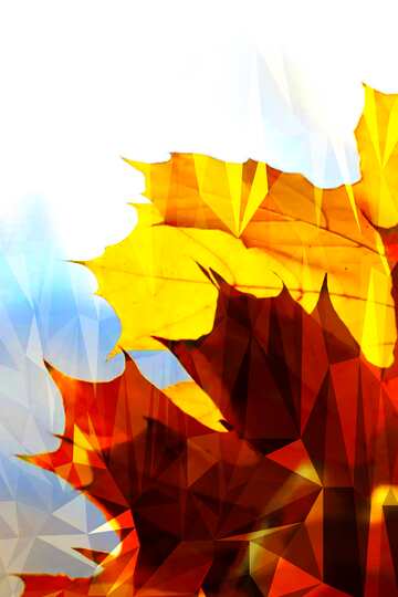 FX №201218 Autumn leaves Polygon abstract geometrical background with triangles