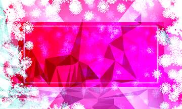 FX №201161 Christmas pink frame Polygon abstract geometrical background with triangles