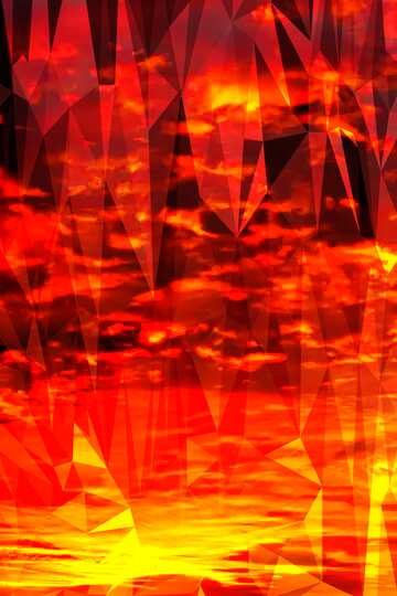 FX №201277 Colorful sunset hot Polygon abstract geometrical background with triangles