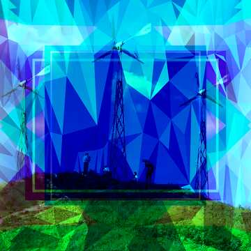 FX №201638 wind turbine Polygon abstract geometrical background with triangles