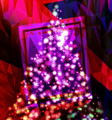 FX №201194 Clipart Christmas tree of snowflakes frame template Polygon abstract geometrical background with...