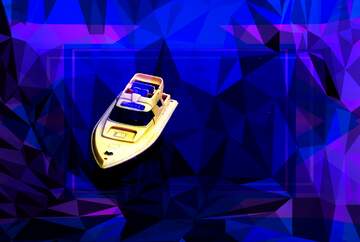 FX №201927 Boat Children on the water Polygon abstract geometrical background with triangles