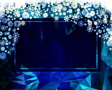 FX №201126 Blue Christmas frame template Polygon abstract geometrical background with triangles