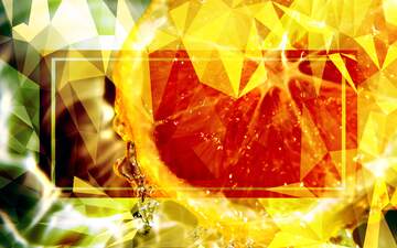 FX №201199 Lemon freshness Template frame Polygon abstract geometrical background with triangles
