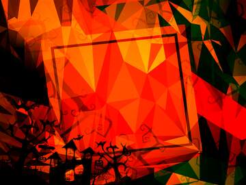 FX №201118 Halloween future template frame Polygon abstract geometrical background with triangles