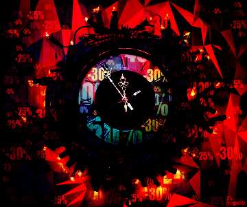 FX №201337 New year watches in wreath time business sale