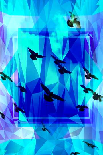 FX №201792 Pigeons Polygon abstract geometrical background with triangles