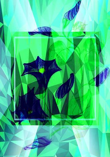 FX №201252 Painted flowers Polygon abstract geometrical background with triangles frame template business