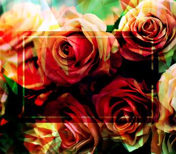 FX №201305 Flower trade Polygon abstract geometrical background with triangles template frame
