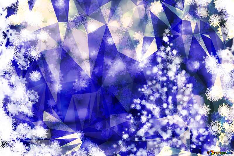 Christmas blue Tree Polygon abstract geometrical background with triangles №40703